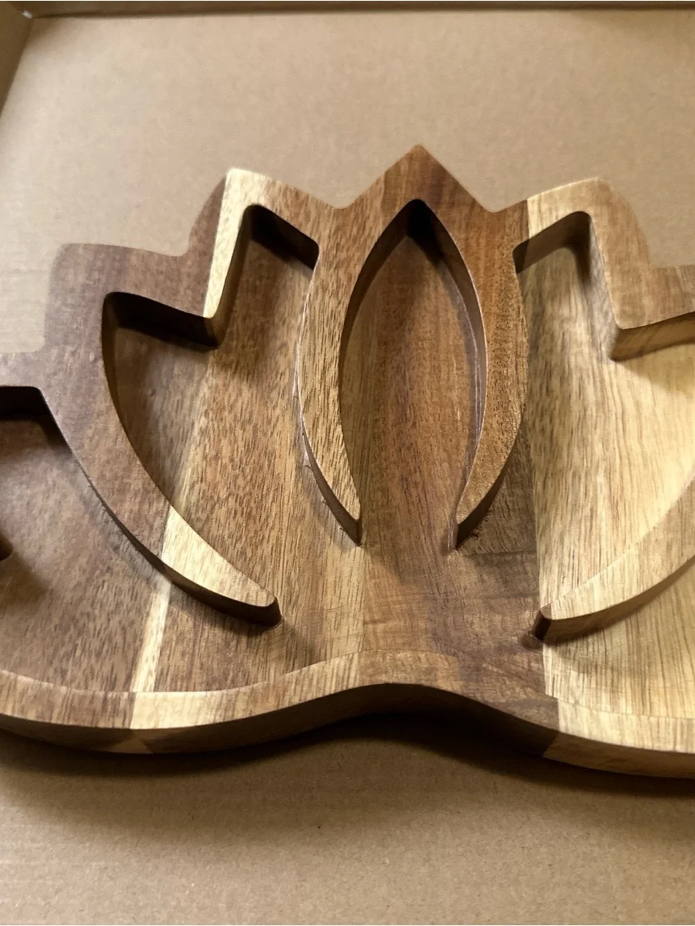 Lotus Crystals /Jewlelry display tray - Natural Wood Home Wall Decor